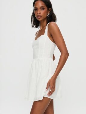 Princess Polly Zolena Halter Mini Dress White